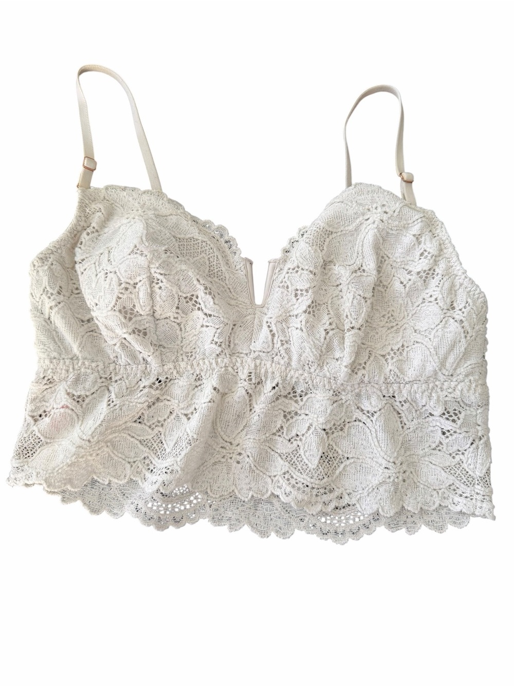 Victoria’s Secret Pink Lace Bralette Cami in Ivory
